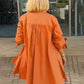 Giacca camicia da donna lunga in cotone tinta unita