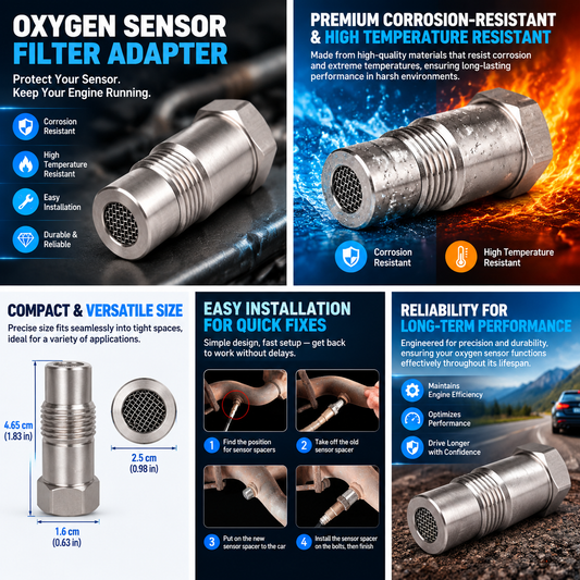 🚗 50% Off Now ✨ Oxygen Sensor Filter Adapter — Compact & Heat-Resistant 🔧
