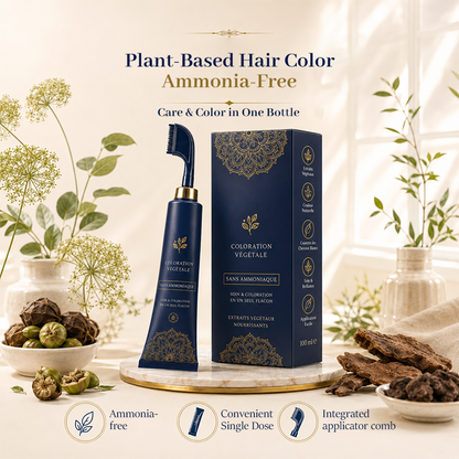 Plant-Based Comb-In Hair Color – 95% Gray Coverage, Ammonia-Free