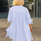 Giacca camicia da donna lunga in cotone tinta unita