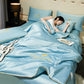 Set da letto estivo in seta ghiacciata, quattro pezzi🛏️
