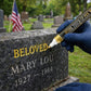 Golden Tombstone Marker Pen for Restoring Faded Grave Inscriptions