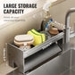 Self-Draining Sponge Holder with Towel Bar for Kitchen Sink