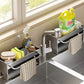 Self-Draining Sponge Holder with Towel Bar for Kitchen Sink