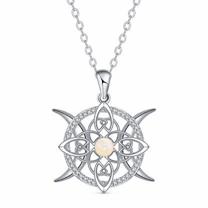 ⏳ Tijdelijke aanbieding⏳ Elegante Keltische ketting met zeegroene opaalhanger