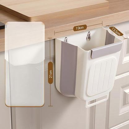 Foldable Hanging Trash Can for Kitchen Cabinet Door