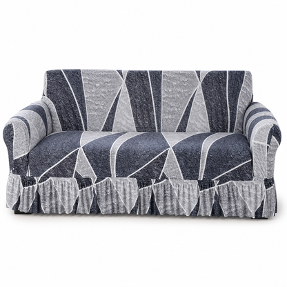Universal Stretch Sofa Slipcover Full Coverage Elastic Couch Cover with Ruffled Skirt Cat Scratch Resistant Furniture Protector for All Seasons