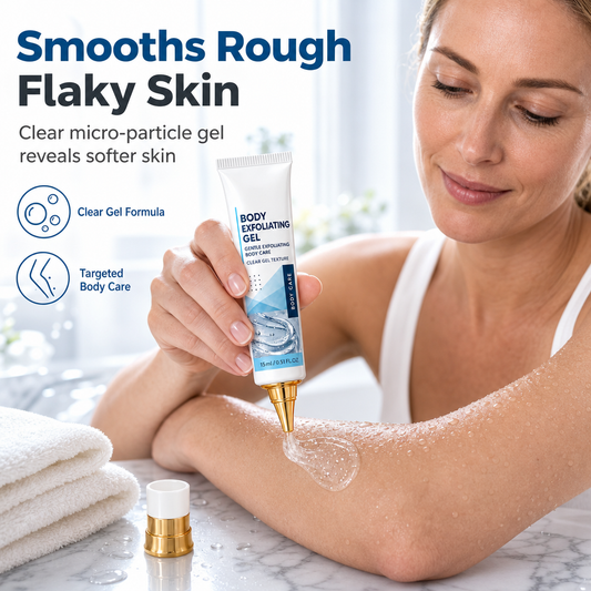 Gentle Body Scrub Gel and Cleansing Shower Gel for Exfoliating Body Care in a 15ml Pouch
