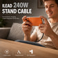 2-in-1 Foldable Stand 240W Fast Charging Braided Type-C Cable